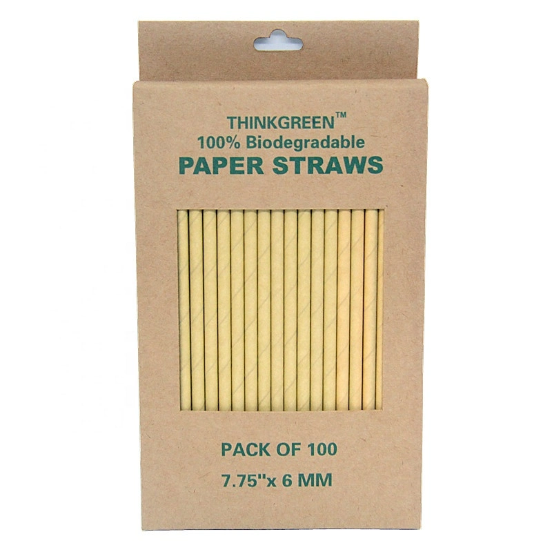 Kraft Biodegradable Paper Straws Co-Friendly Biodegradable Drinking Straws Bulk for Party Supplies, Bridal/Baby Shower, Birthday, Mixed Drinks, Weddings