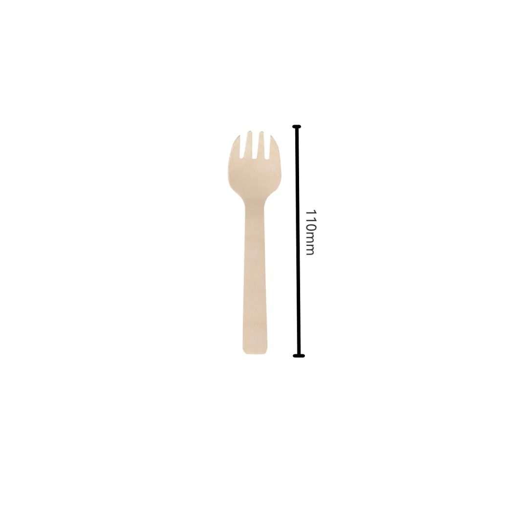 Biodegradable Birch Wooden Disposable Spoon Fork Spork