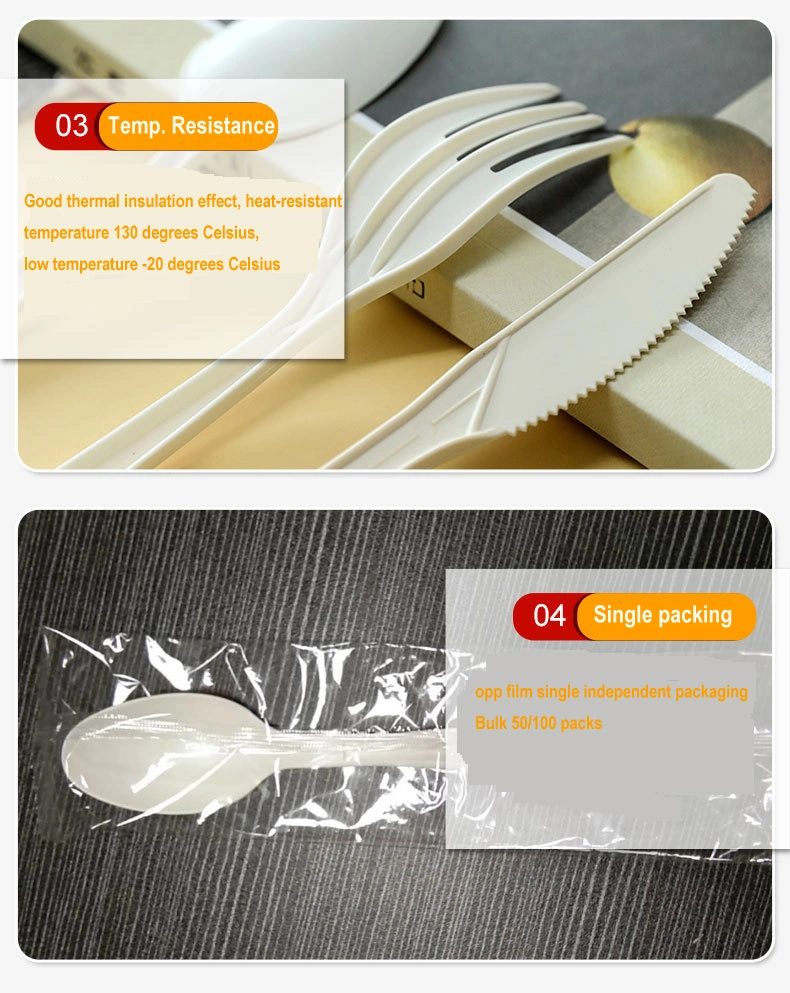 Biodegradable Cutlery 100% Compostable Utensils Disposable Bagasse Spoon Fork Knife