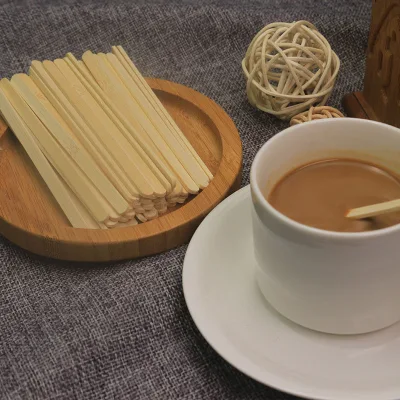 Agitateurs à café jetables en bois et bambou, nouveaux articles emballés individuellement