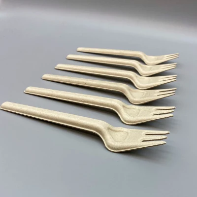 Ensemble de couverts jetables en papier bagasse de canne à sucre, couteau biodégradable, fourchette, cuillère